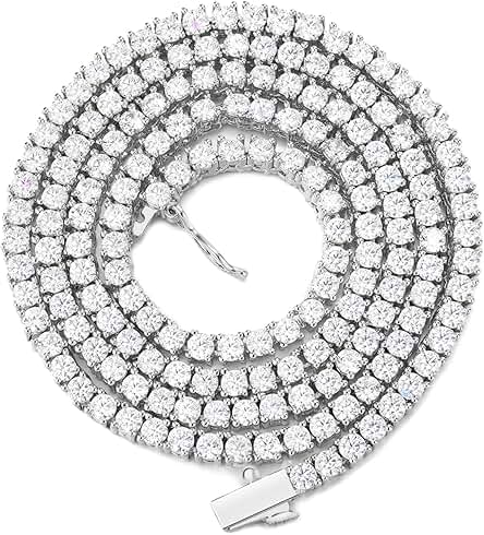 Tennis Necklace - 3mm 4mm 5mm Iced Out Moissanite Tennis Chain